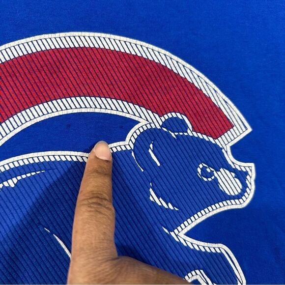 VTG Chicago Cubs Shirt Men XL MLB Big Logo Blue Short Sleeve‎ Delta  Tee - Picture 5 of 11